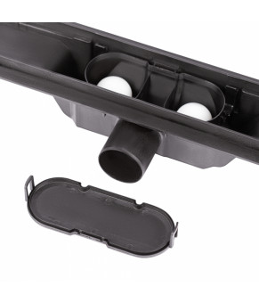 Трап линейный Qtap Dry FF304-900MBLA с нержавеющей решеткой 900х73