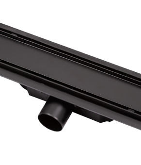 Трап линейный Qtap Dry Tile304-900MBLA с нержавеющей решеткой 900х70