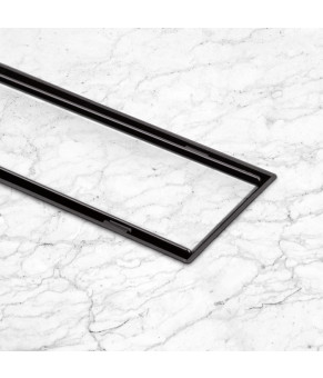 Трап линейный Qtap Dry Tile304-900MBLA с нержавеющей решеткой 900х70