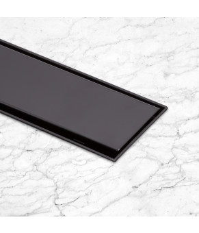 Трап линейный Qtap Dry Tile304-600MBLA с нержавеющей решеткой 600х70