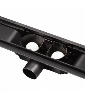 Трап линейный Qtap Dry Tile304-800MBLA с нержавеющей решеткой 800х70