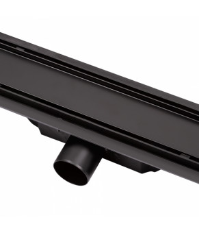 Трап линейный Qtap Dry Tile304-800MBLA с нержавеющей решеткой 800х70