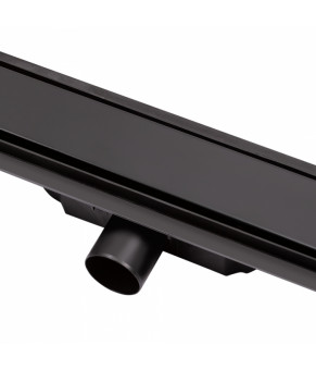 Трап линейный Qtap Dry Tile304-800MBLA с нержавеющей решеткой 800х70