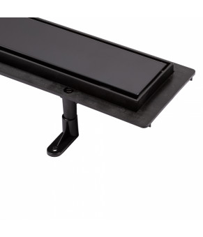 Трап линейный Qtap Dry Tile304-800MBLA с нержавеющей решеткой 800х70