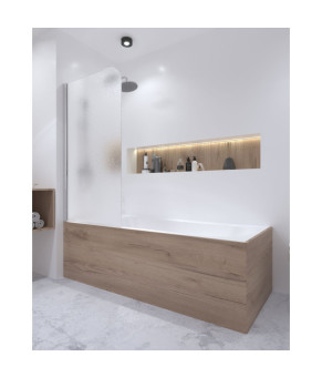 Штора на ванну Qtap Standard CRM407513APL стекло Pear 6 мм, 75х140 см, левая (SD00039718)