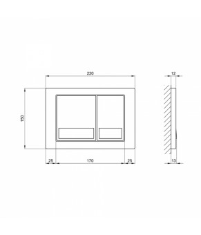 Панель смыва Qtap Nest QT0111M06028CRM, Хром