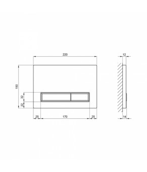 Панель смыва Qtap Nest QT0111M08381CRM Хром