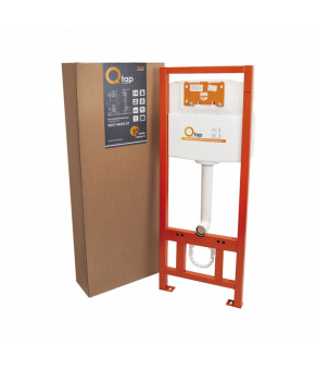 Набор инсталляция 4 в 1 Qtap Nest ST с круглой панелью смыва QT0133M425V1164GW