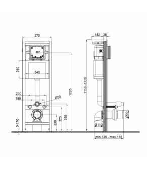 Инсталляция для унитаза Qtap Nest Uni QT0233M370 (SD00042963)
