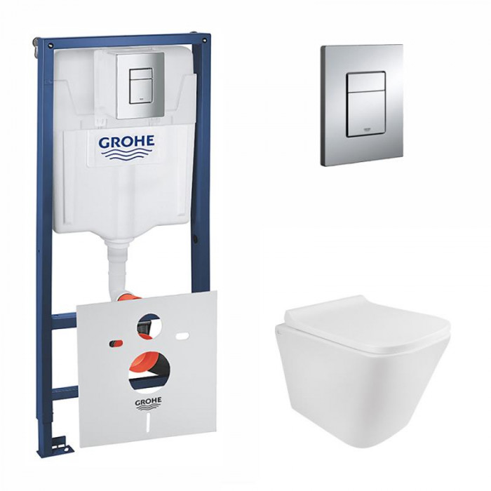 Набор инсталляция 3 в 1 Grohe Rapid SL 38722001 + унитаз с сиденьем Qtap Tern QT1733052ERW