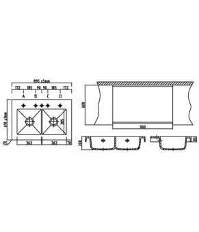 Мойка SystemCeram Quanto 90 I 600mm Nigra-87