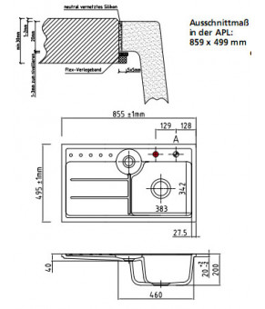 Мойка SystemCeram Sinus 87 F L/R 5586