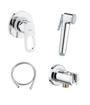 Комплект инсталляция Grohe Rapid SL 38827000 + унитаз с сиденьем Qtap Swan QT16335178W + набор для гигиенического душа со смесителем Grohe BauLoop 111042