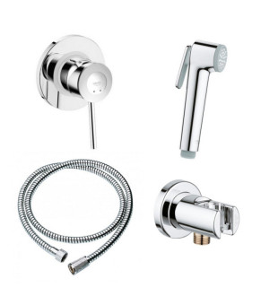 Комплект инсталляция Grohe Rapid SL 38722001 + унитаз с сиденьем Qtap Crow QT05335170W + набор для гигиенического душа со смесителем Grohe BauClassic 111048