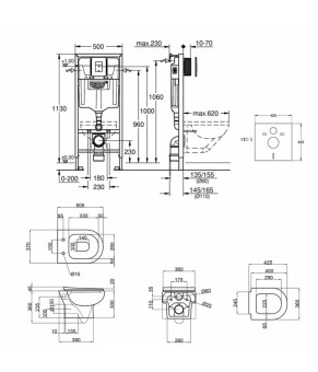 Набор инсталляция 5 в 1 Grohe Rapid SL 38827000 + унитаз с сиденьем Qtap Lark QT0331159W