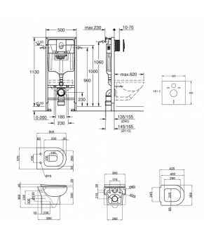 Набор инсталляция 4 в 1 Grohe Rapid SL 38722001 + унитаз с сиденьем Qtap Lark QT0331159W