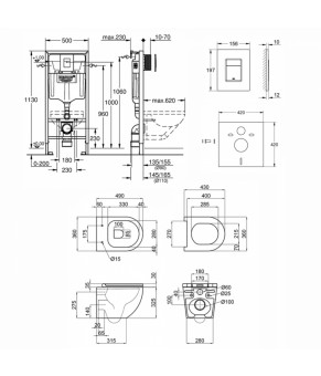 Набор инсталляция 4 в 1 Grohe Rapid SL 38772001 + унитаз с сиденьем Qtap Robin QT1333046ENRW