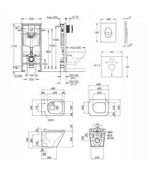 Набор инсталляция 3 в 1 Grohe Rapid SL 38722001 + унитаз с сиденьем Qtap Tern QT1733052ERW