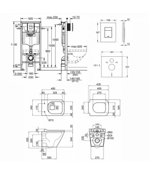Набор инсталляция 5 в 1 Grohe Rapid SL 38827000 + унитаз с сиденьем Qtap Tern QT1733052ERW