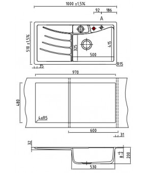 Мойка SystemCeram Vega 100 A L/R 5032/5033