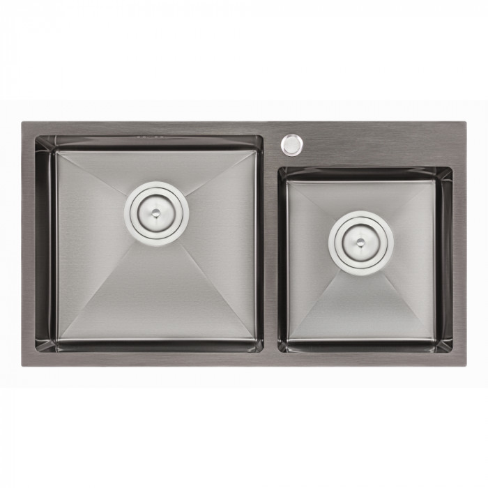 Кухонна мийка Qtap S7843BL Black 2.7/1.0 мм (QTS7843BRPVD10)