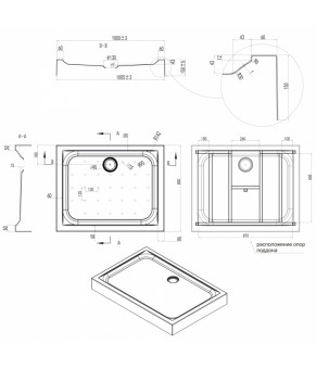Душевой поддон Qtap Unirect 301815