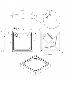 Душевой поддон Qtap Unisquare 309915