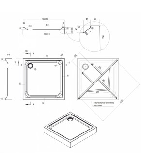 Душевой поддон Qtap Unisquare 301115