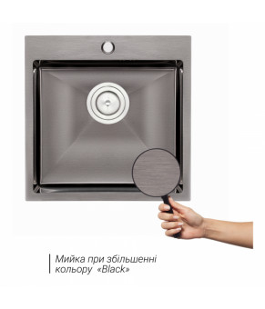 Кухонная мойка Qtap D5050BL Black 2.7/1.0 мм (QTD5050BLPVD10)