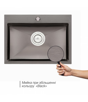 Кухонная мойка Qtap D5843BL Black 2.7/1.0 мм (QTD5843BLPVD10)