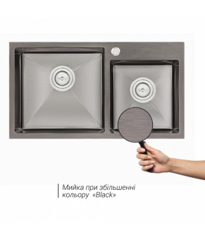 Кухонная мойка Qtap S7843BL Black 2.7/1.0 мм (QTS7843BRPVD10)