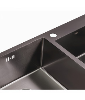 Кухонная мойка Qtap S7843BL Black 2.7/1.0 мм (QTS7843BRPVD10)