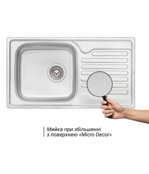 Кухонная мойка Qtap 7843 Micro Decor 0,8 мм (QT7843MICDEC08)