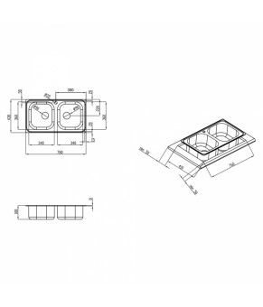 Кухонная мойка Qtap 7843-B Micro Decor 0,8 мм (QT7843BMICDEC08)