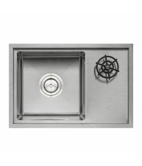 Кухонная мойка с крышкой и омывателем Qtap DC5638 Satin 3.0/1.2 мм (QTDC56383012)