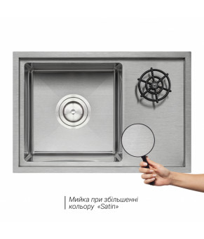 Кухонная мойка с крышкой и омывателем Qtap DC5638 Satin 3.0/1.2 мм (QTDC56383012)