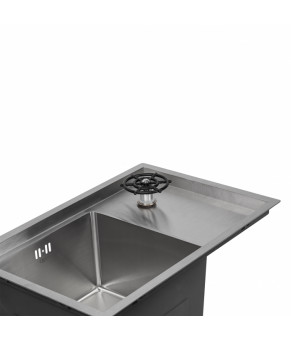 Кухонная мойка с крышкой и омывателем Qtap DC5638 Satin 3.0/1.2 мм (QTDC56383012)