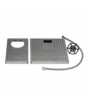 Кухонная мойка с крышкой и омывателем Qtap DC5638 Satin 3.0/1.2 мм (QTDC56383012)