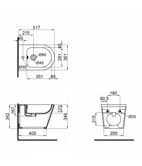 Біде підвісне Qtap Scorpio QT1455053FMB