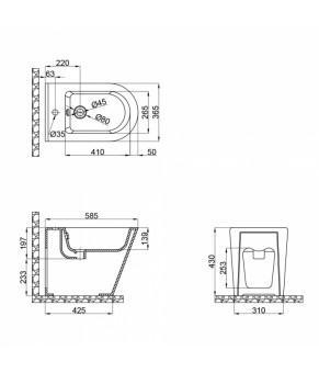 Биде напольное Qtap Scorpio 565x355x410 White QT14441380W