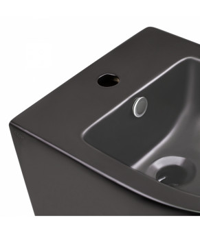 Биде подвесное Qtap Robin 495х370х325 Matt black (QT1355046FMB)
