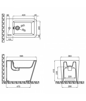 Биде напольное Qtap Tern QT1744003CW