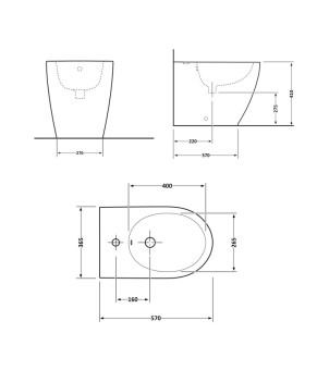 Биде напольное Qtap Robin Matt black QT13442141CMB