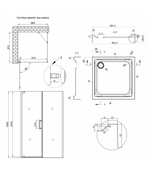 Набор Qtap душевая кабина Aquarius CRM1099SC6 Clear + поддон Unisquare 309915