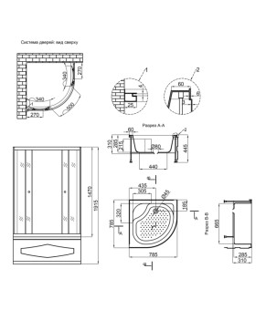 Душевая кабина Lidz Latwa SC80x80.SAT.HIGH.TR