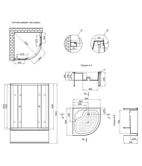 Душевая кабина Lidz Latwa SC90x90.SAT.HIGH.TR