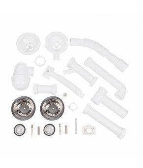 Сифон для двойной кухонной мойки Lidz (WHI) 60 05 M003 00