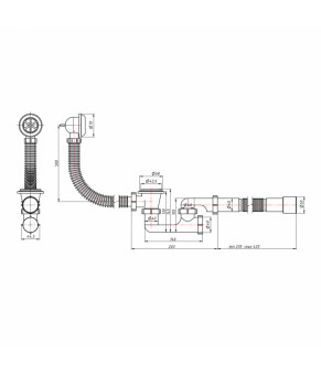 Сифон для ванны Lidz (WHI) 60 03 V002 02