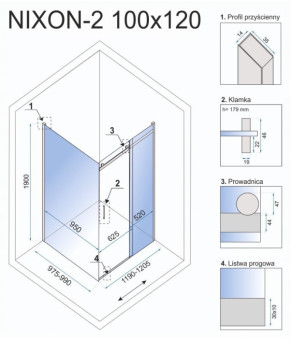 Душевая кабина Rea Nixon 100x120 10005469429