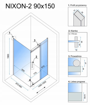 Душевая кабина Rea Nixon 90x150 KPL-00425